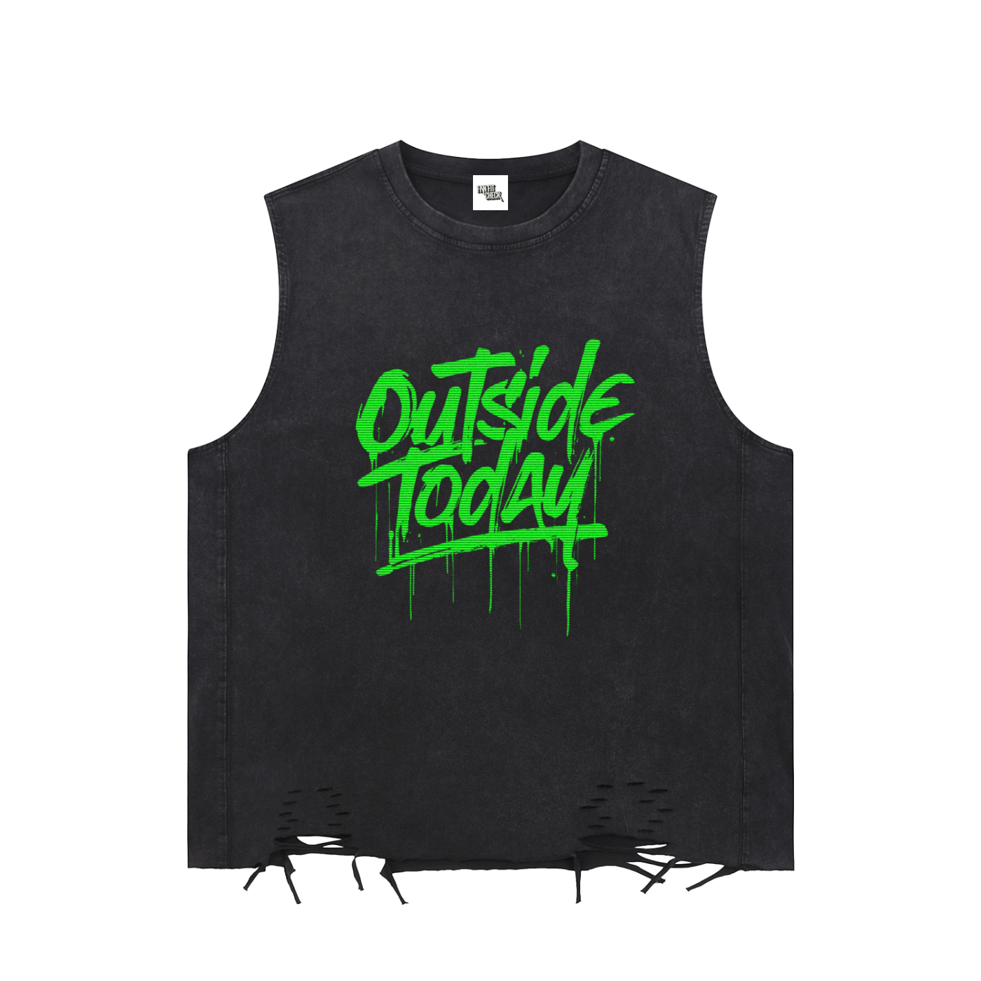 YB Inspired Washed Raw-Hem Tank Top