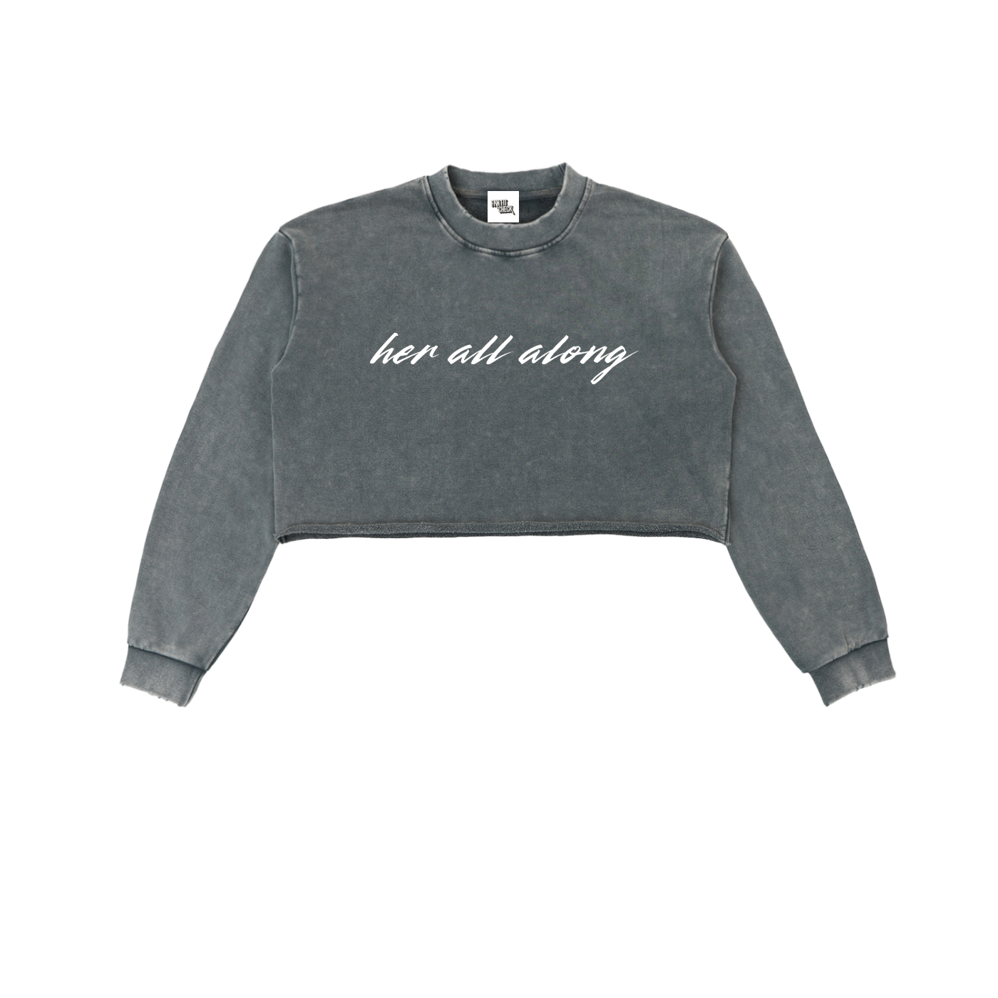Gunna Inspired Her All Along Washed Raw Edge Cropped Sweatshirt