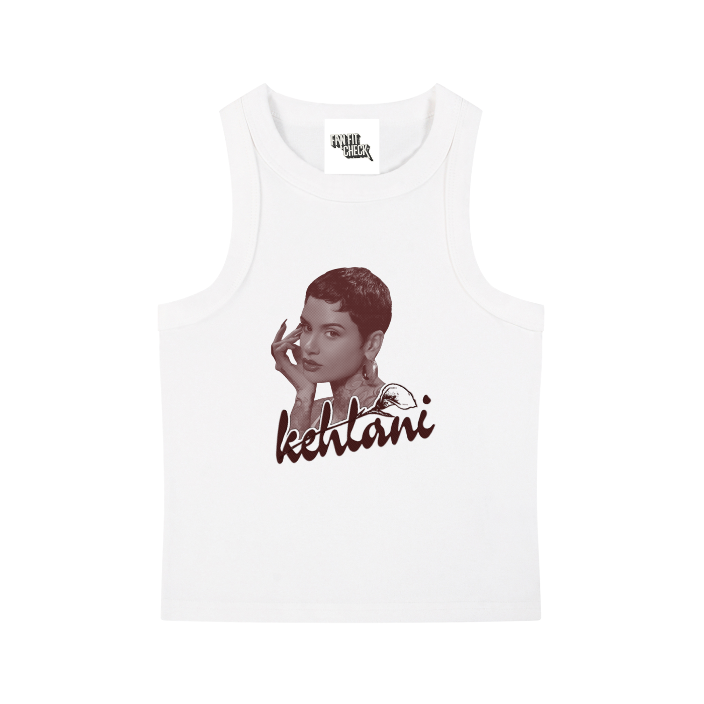 Kehlani Inspired Burgundy Textured Portrait Crop Tank
