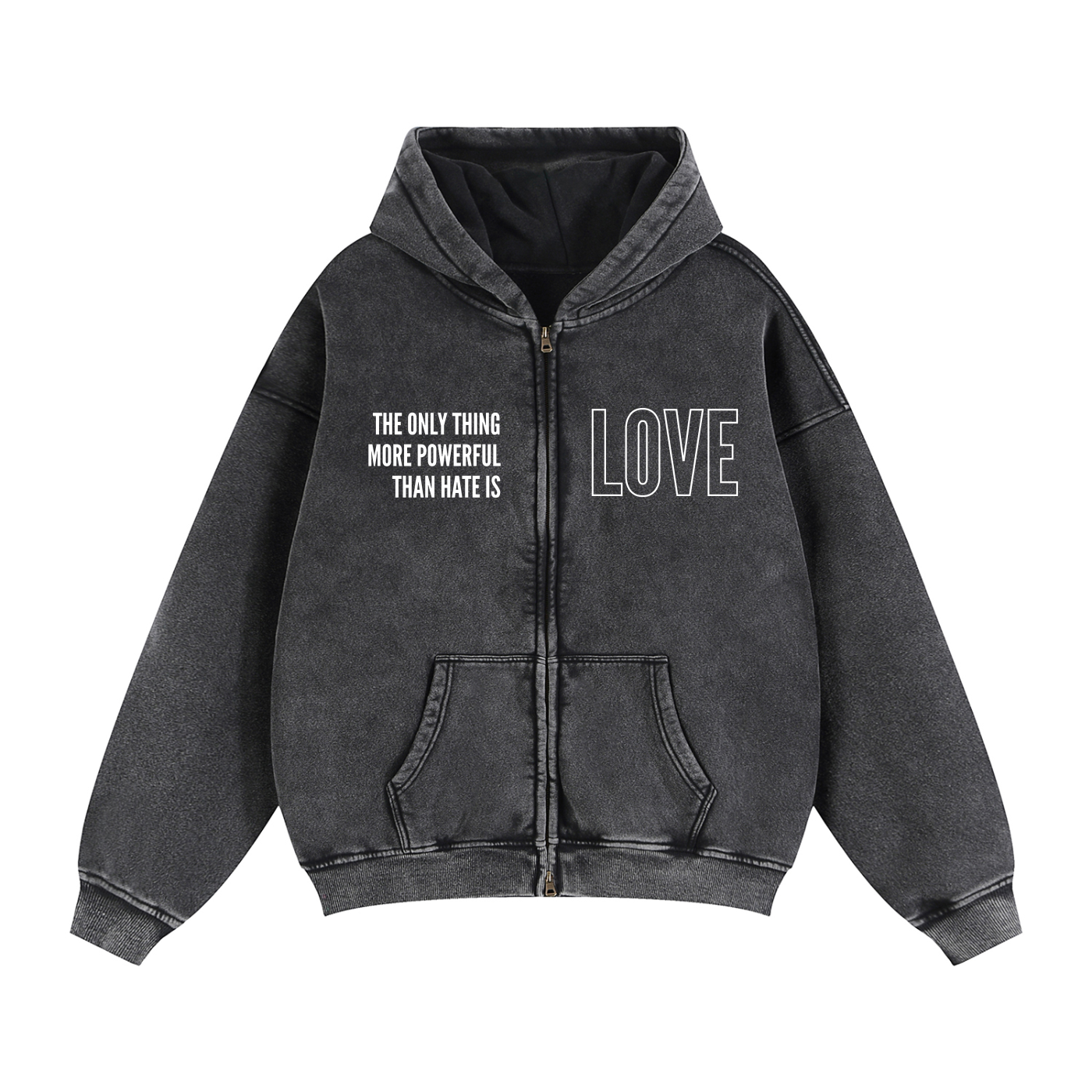 THE POWER OF LOVE - Zip Up Fleece Hoodie