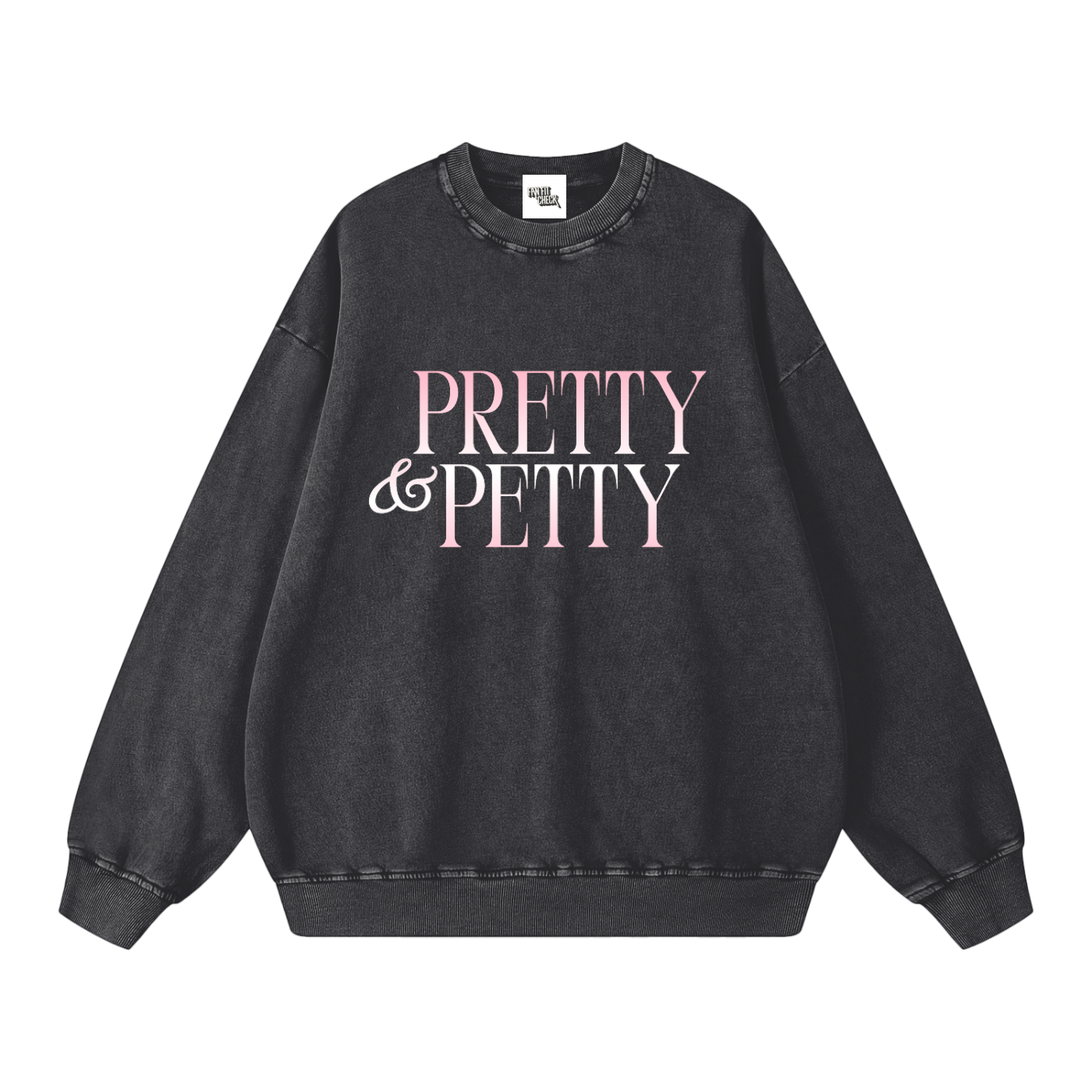 Pretty & Petty Light Pink Gradient  Washed Sweatshirt