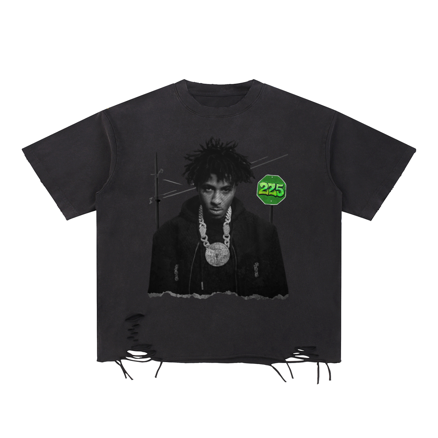 225 YB Inspired Raw-Hem T-Shirt