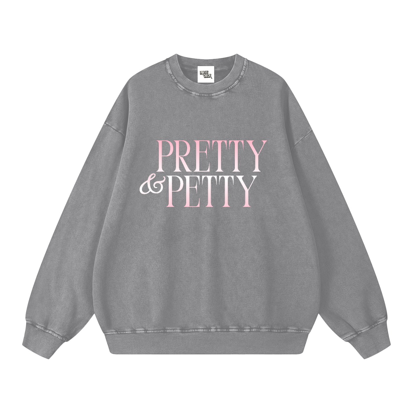 Pretty & Petty Light Pink Gradient  Washed Sweatshirt